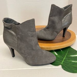Express Faux Suede Heeled Ankle Boots